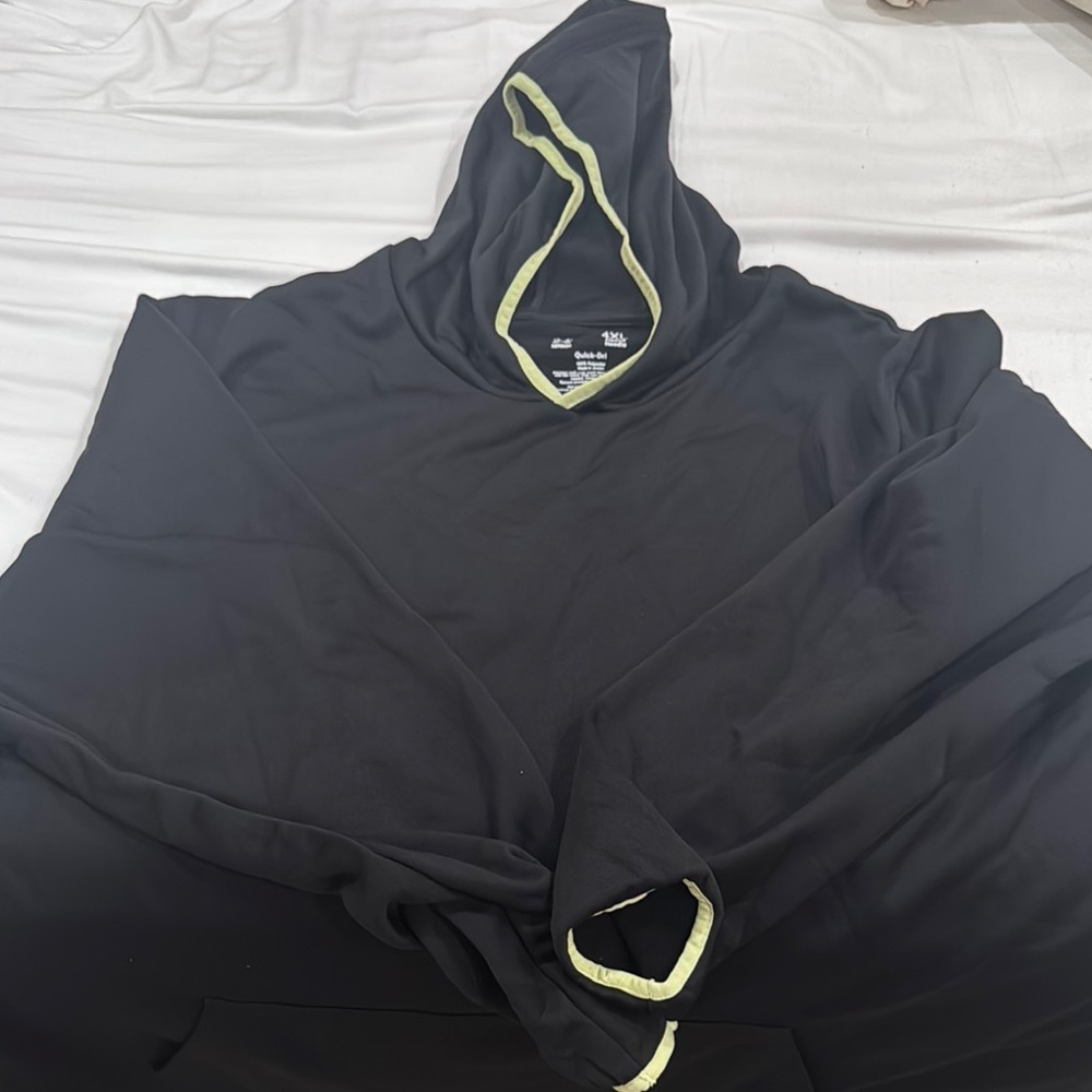Black Hoodie with Lime Green Trim